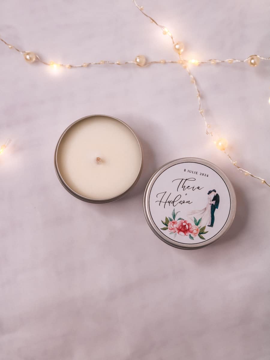 Marturii Nunta lumanare Cutiuta metalica 50g - imagine 27